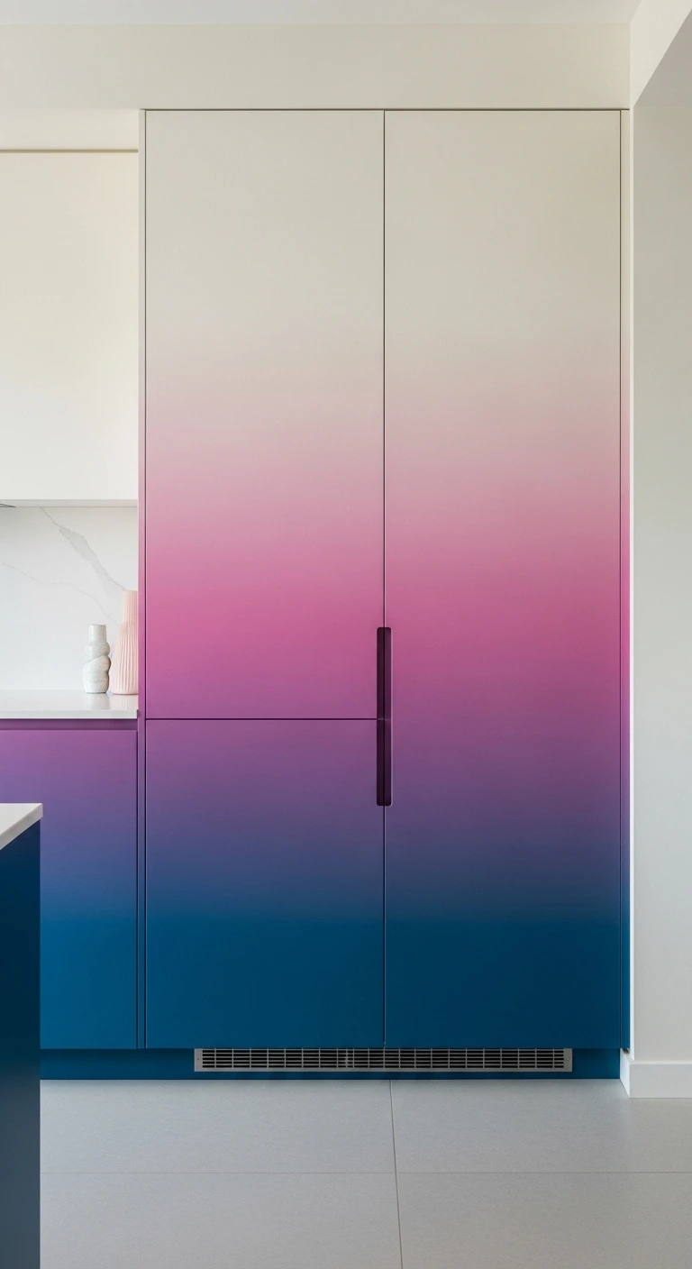 Gradient Painted Kitchen Cabinets for Modern Visual Flow