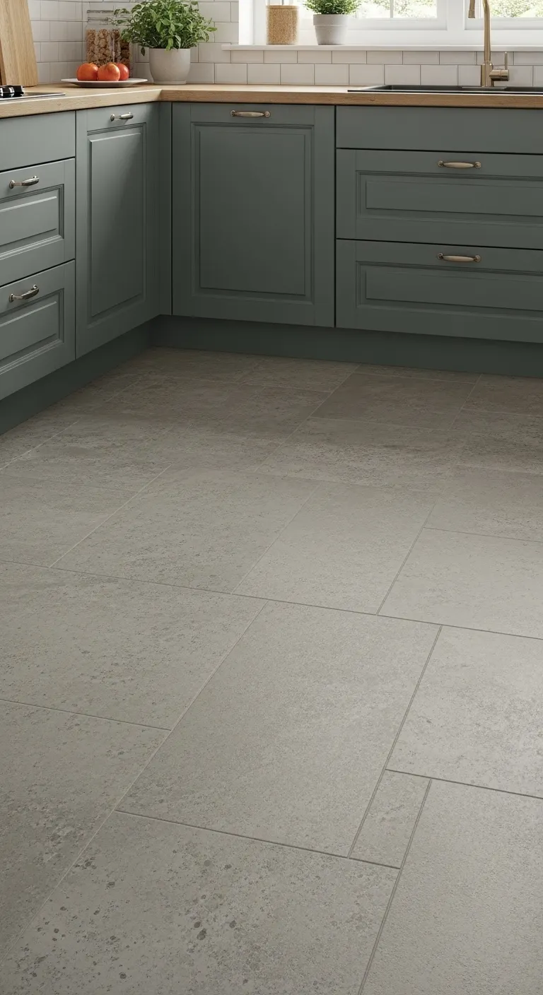 Grey Kitchen Flooring with Luxury Vinyl Tiles