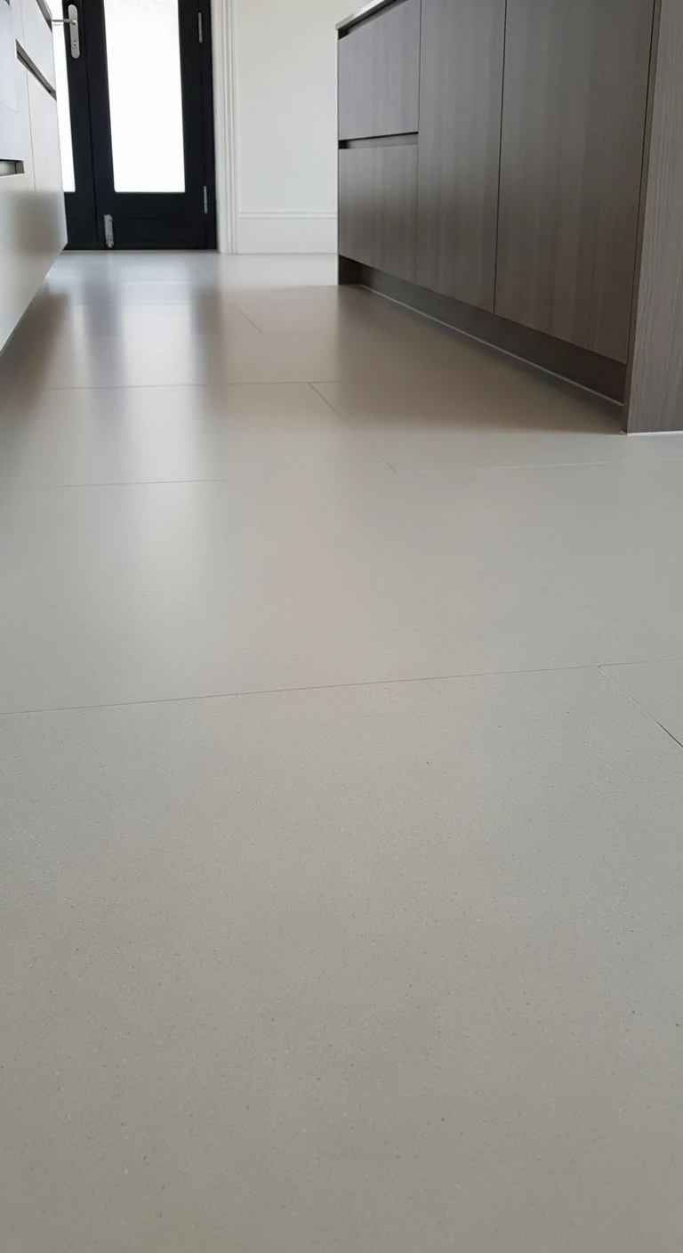 Grey Kitchen Flooring with Seamless Resin Finishes