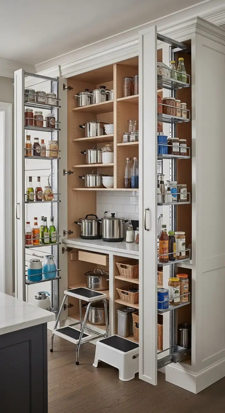 High Ceiling Cabinet Extensions for Maximum Storage Utilization