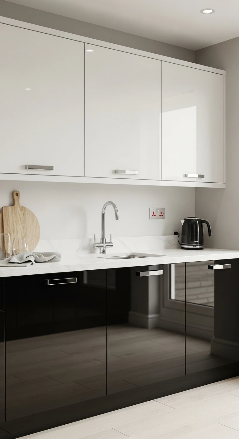 High Gloss Kitchen Cabinets for Reflective Brightness