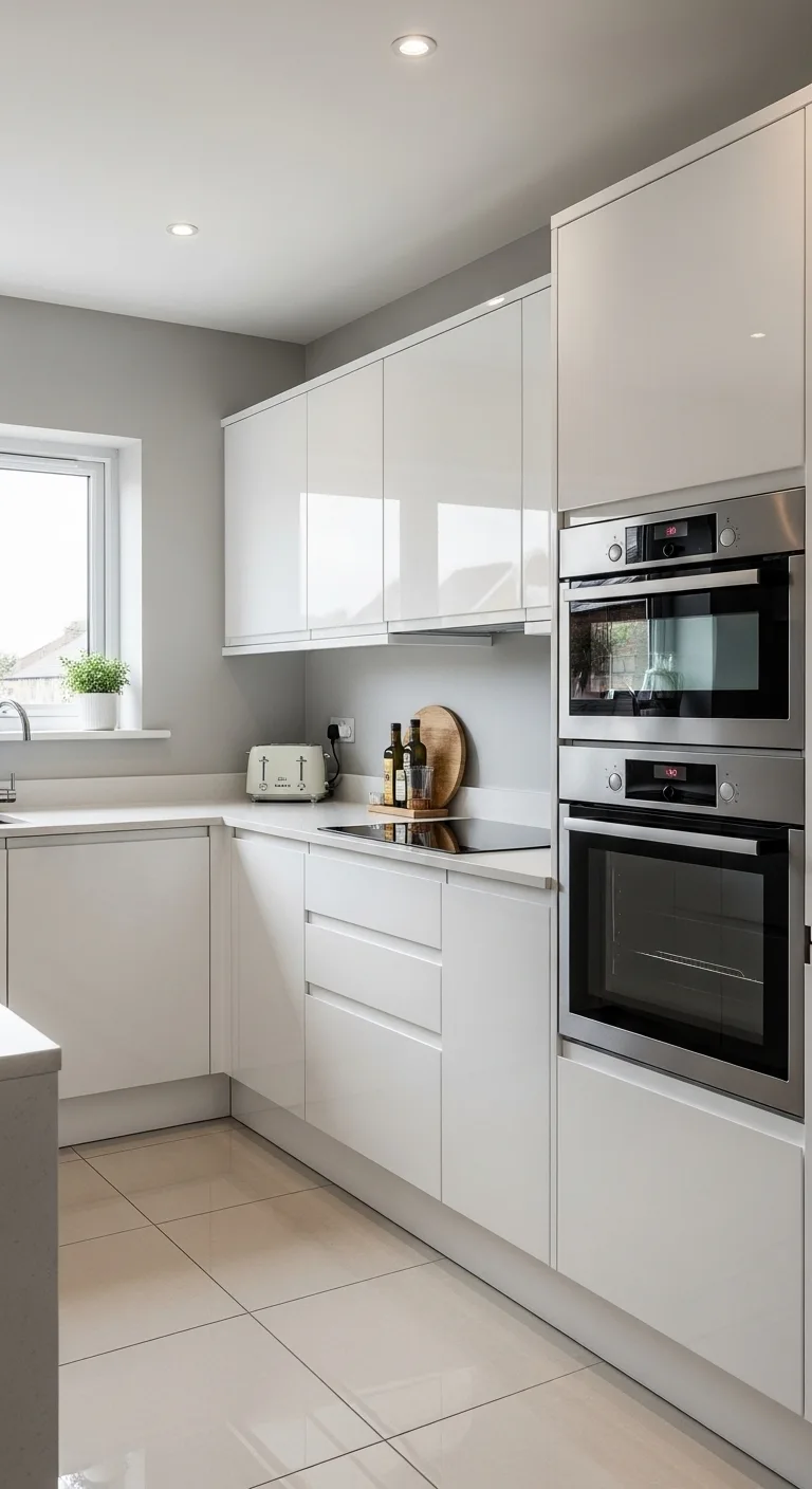 High-Gloss Modern Kitchen Cabinets for Bright Spaces