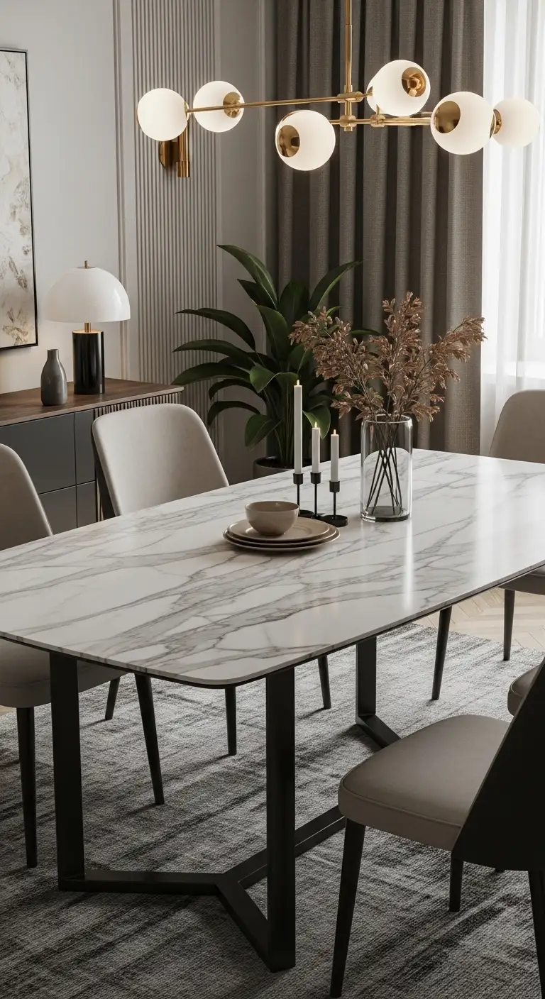 How to Style Your Dining Area Around a Marble Statement Piece