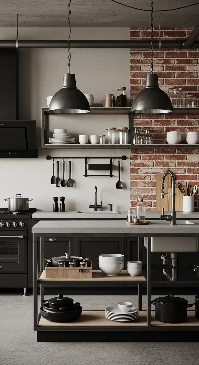 Industrial Kitchen Remodel Design with Urban Style
