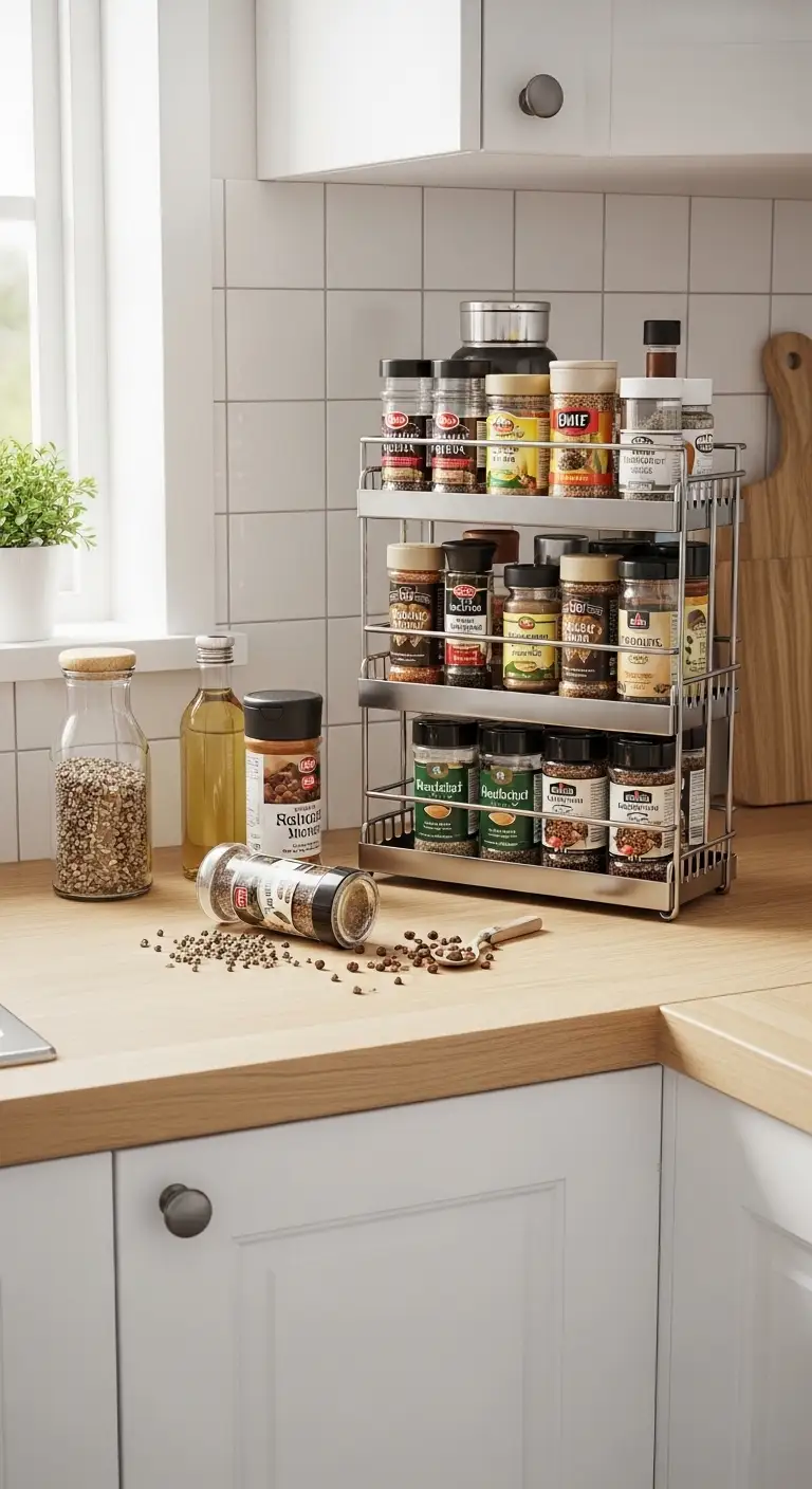 Install a Compact Spice Rack