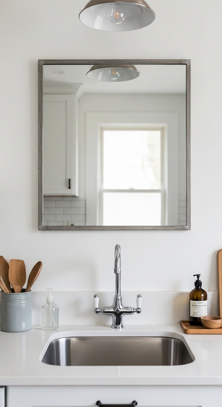 Install a Large Mirror Behind the Sink