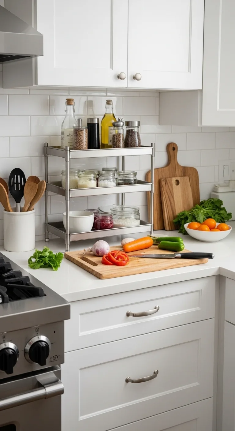 Kitchen Counter Organization with Cutting Zones