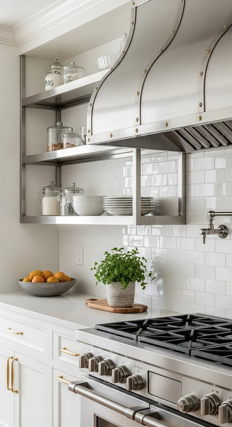 Kitchen Design with Metallic Finishing Details