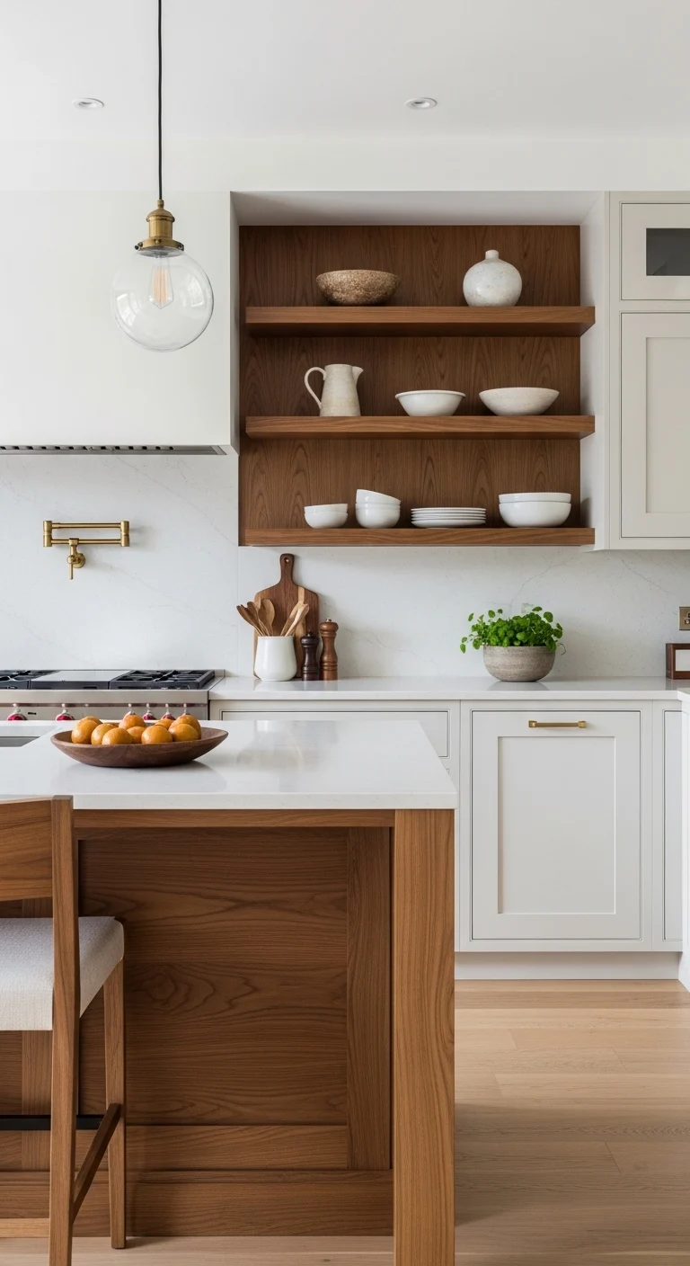 Kitchen Design with Warm Wood Accents