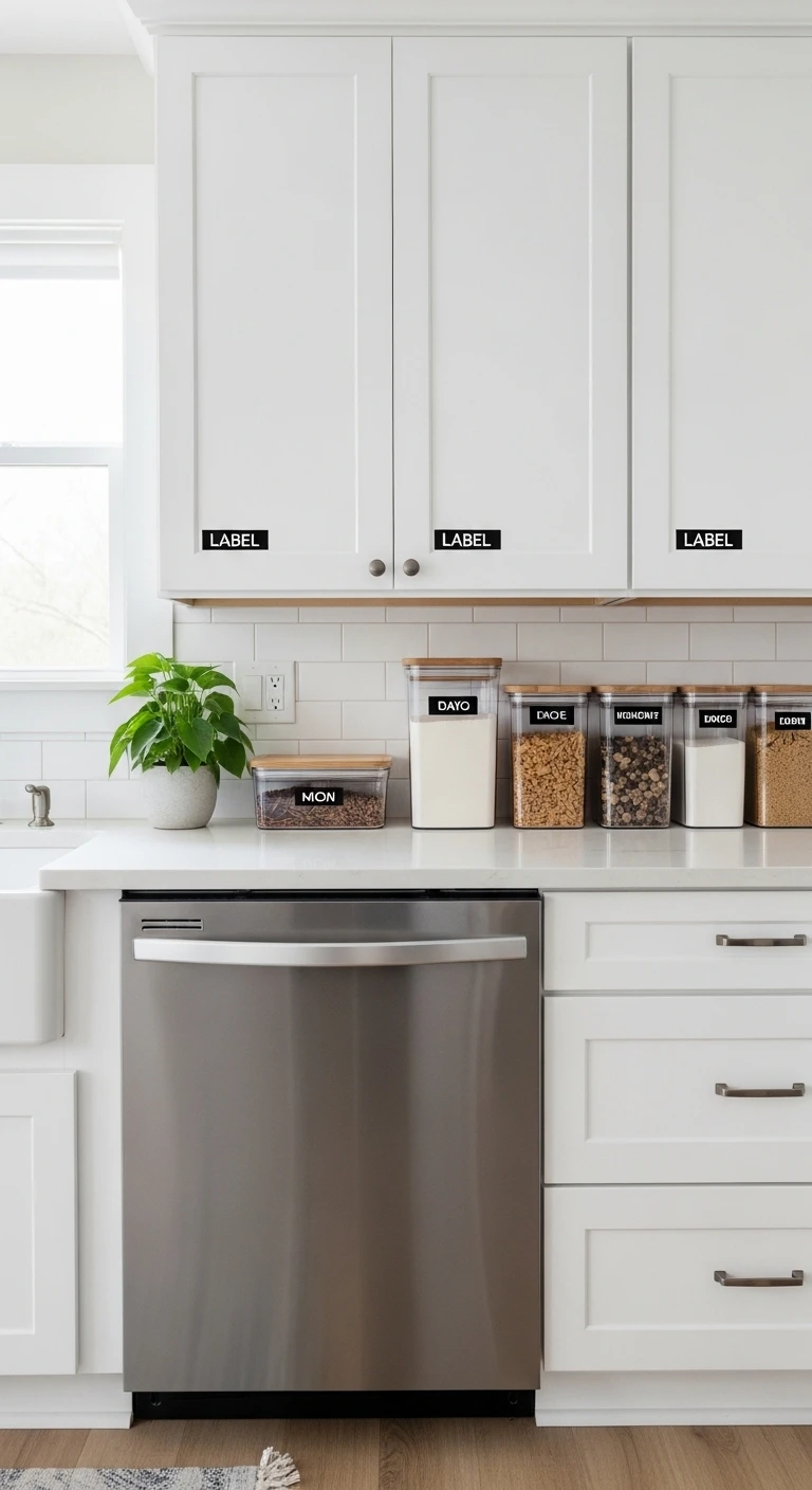 Label Everything for Consistent Kitchen Counter Organization