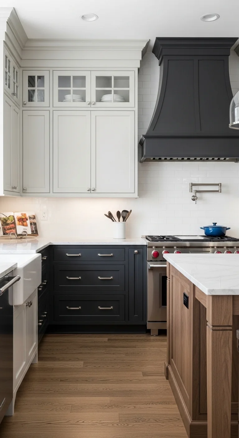 Luxury Kitchen Design with Two Tone Cabinet Colors
