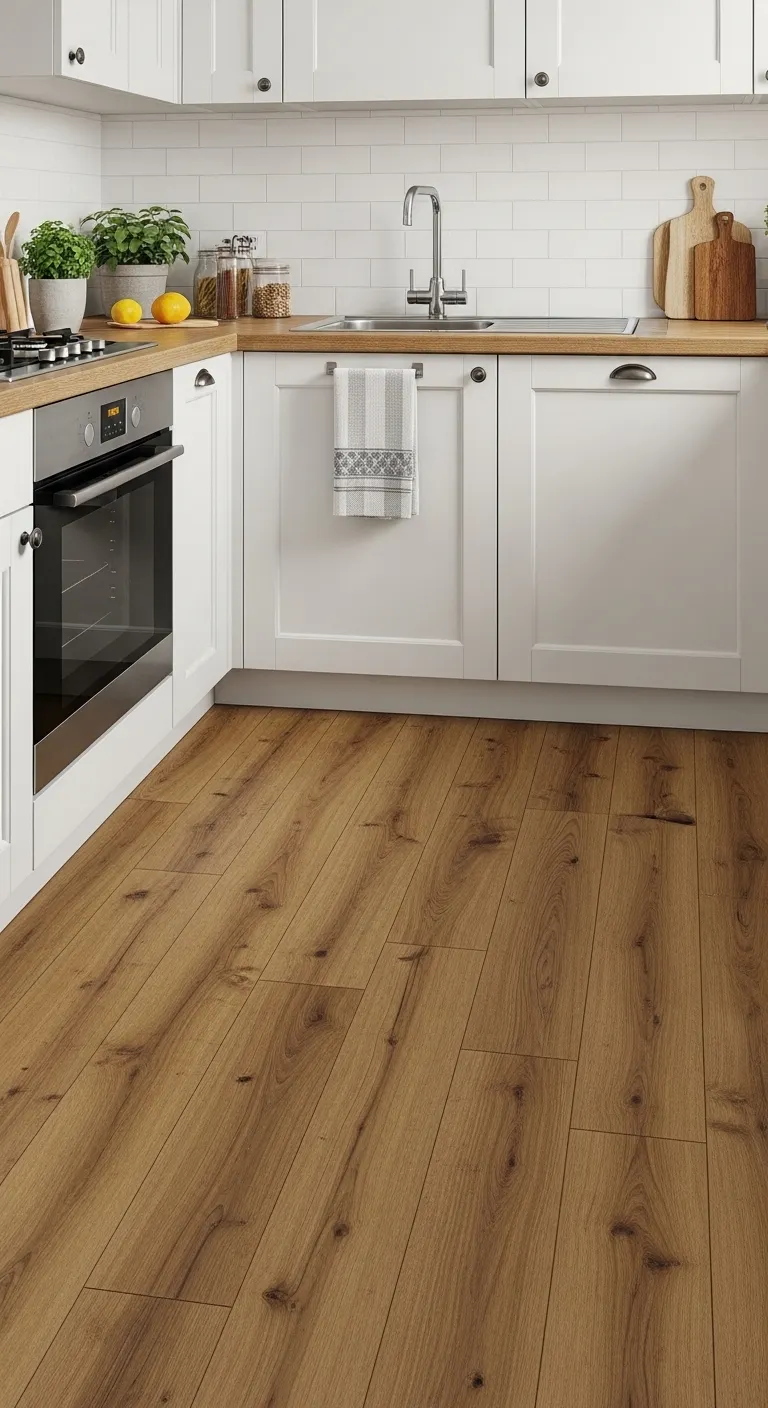 Luxury Vinyl Planks for Budget-Friendly Small Kitchen Flooring