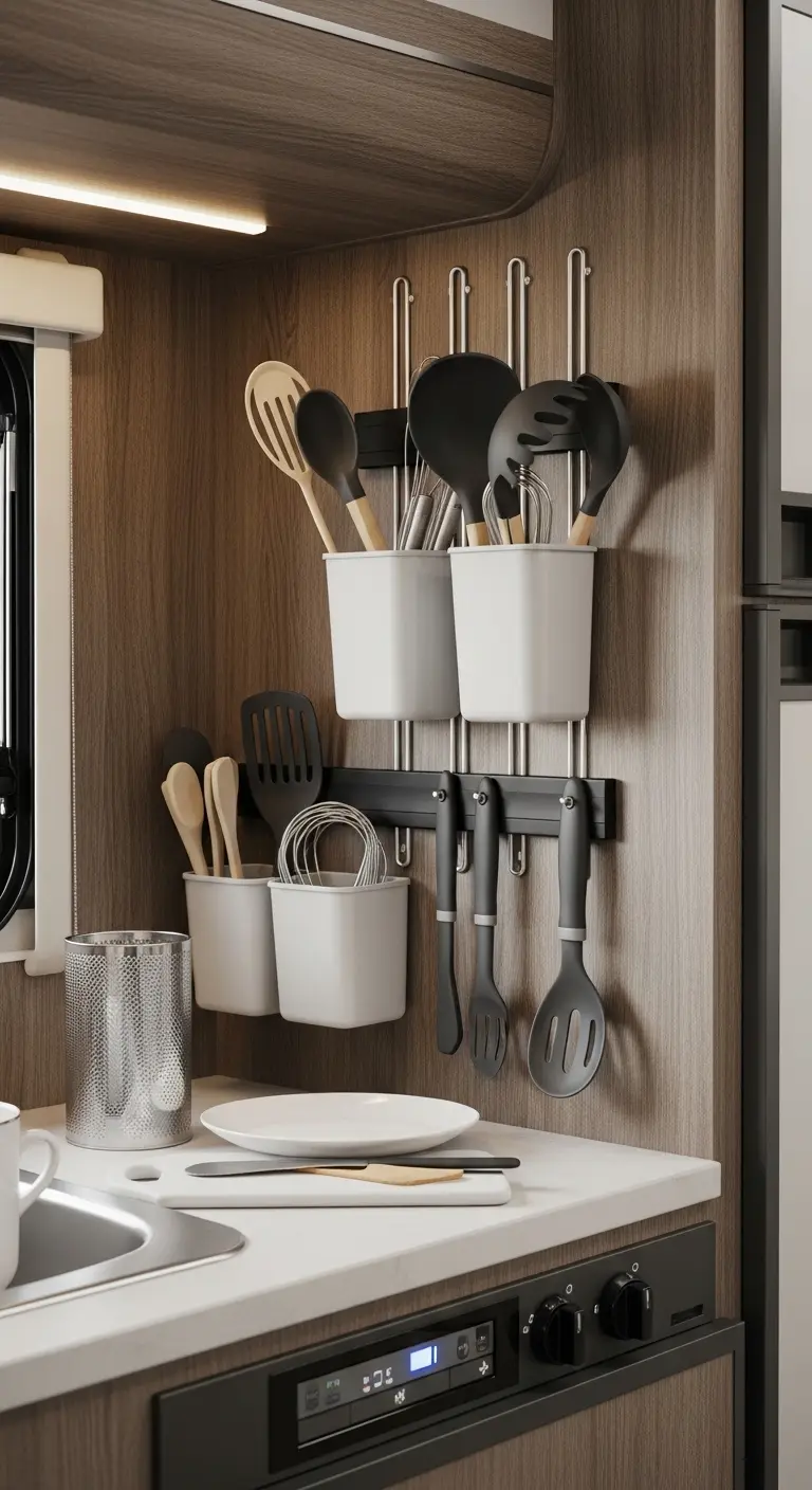 Magnetic Storage Solutions for Camper Kitchen Organization