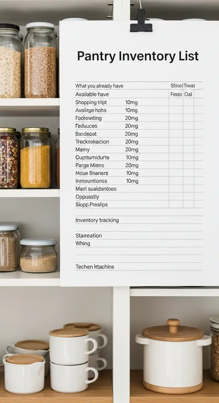 Maintain a Pantry Inventory List for Organized Tracking