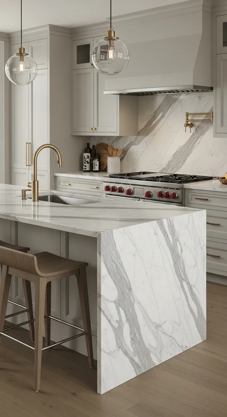 Marble Countertops in a Luxury Kitchen Setting