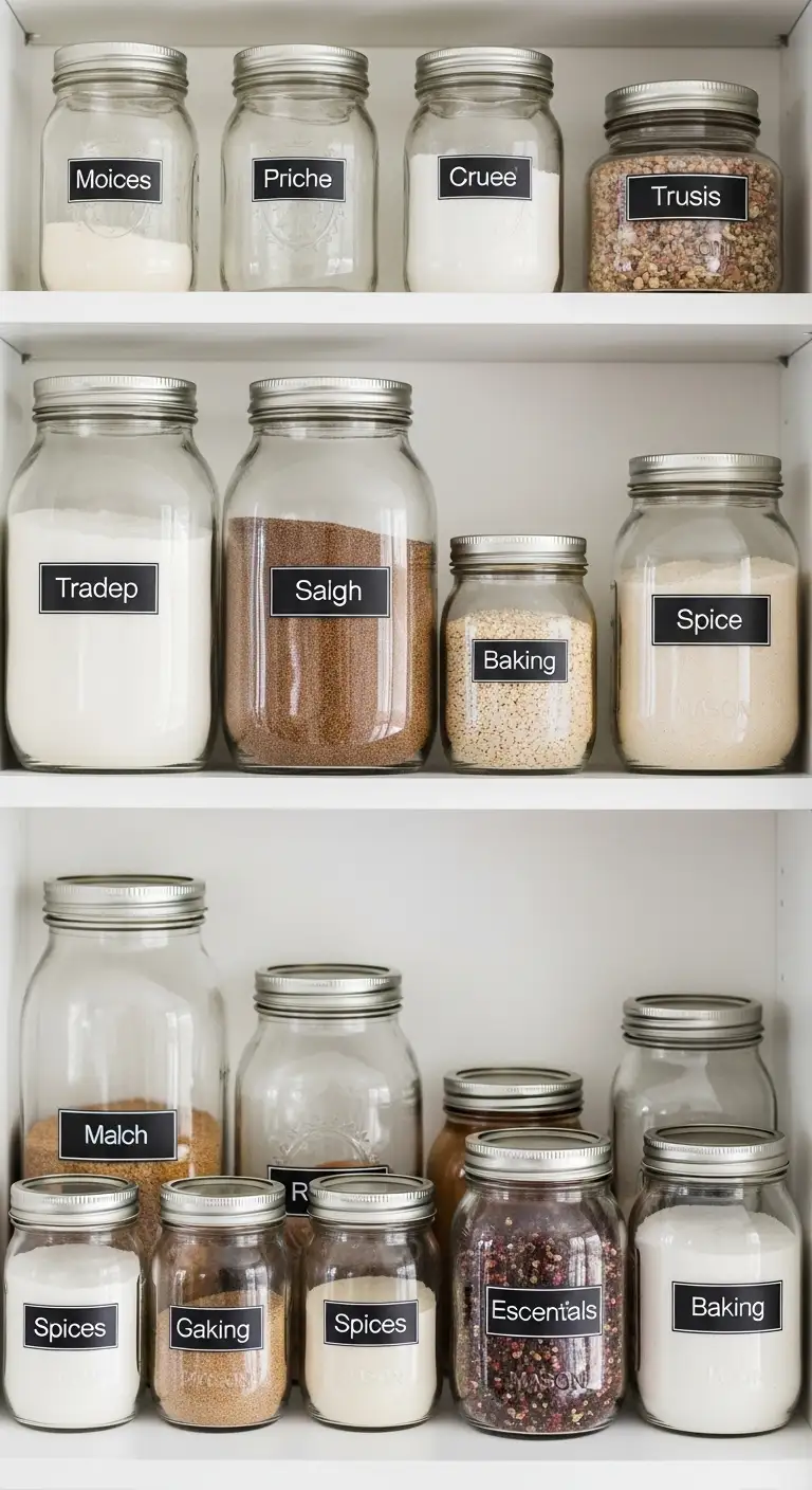 Mason Jar Storage Solutions for Pantry Organization