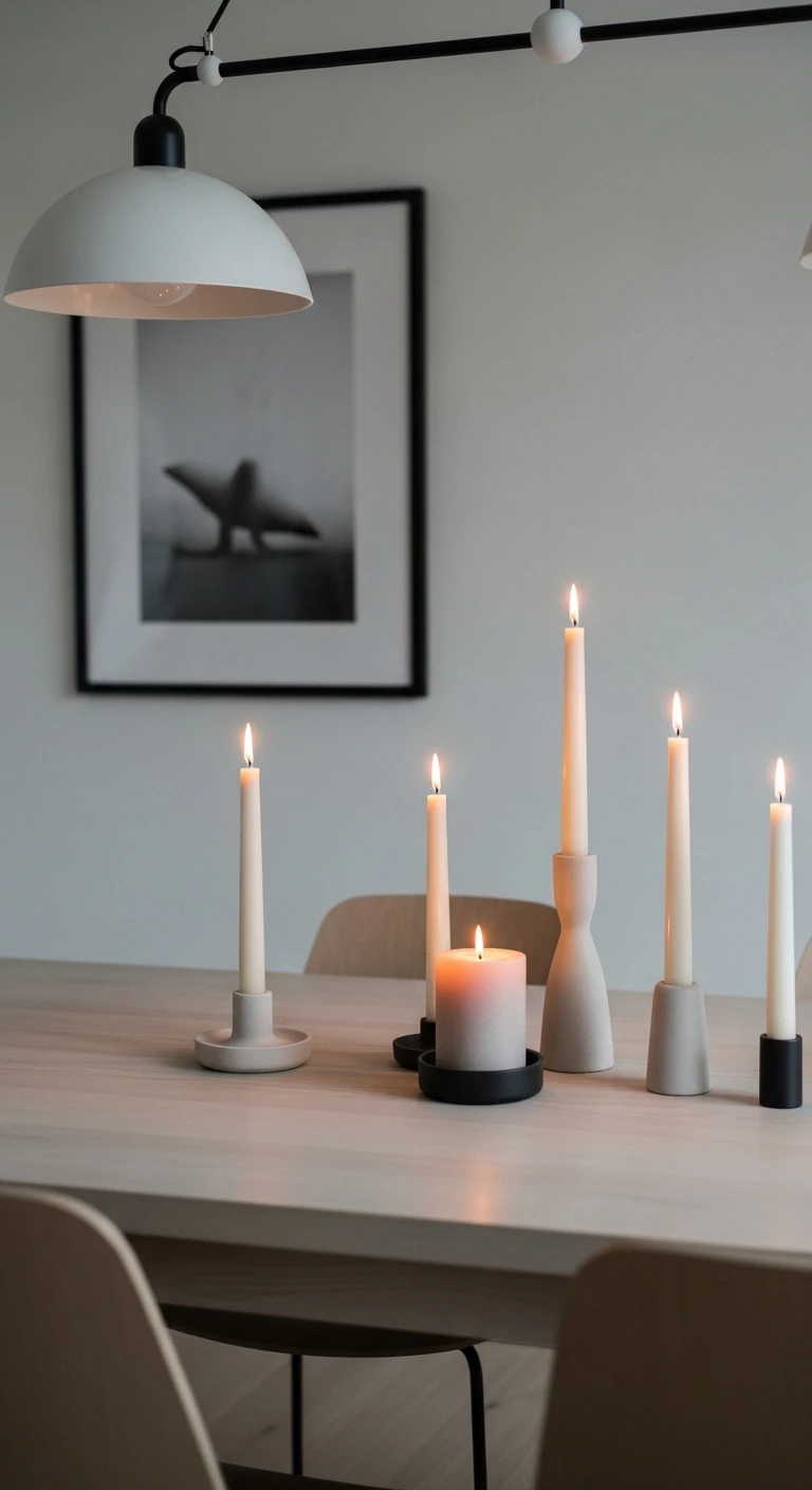 Minimalist Candle Dining Table Centerpiece Ideas