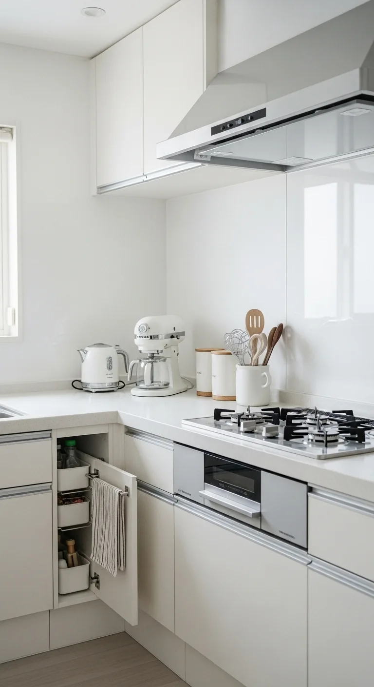 Minimalist Kitchen Counter Organization with Essential Appliances Only
