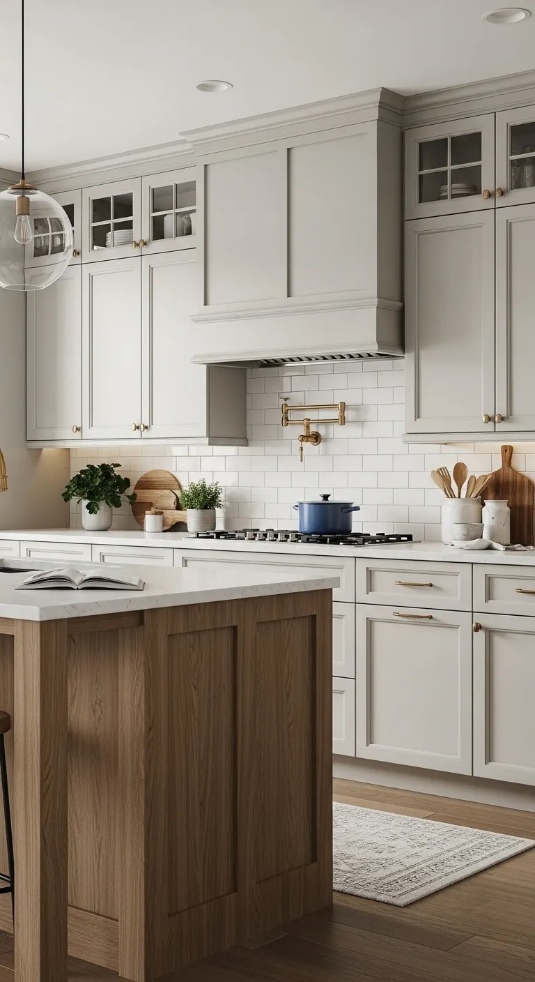 Mixed Texture Kitchen Cabinets Design for Custom Style