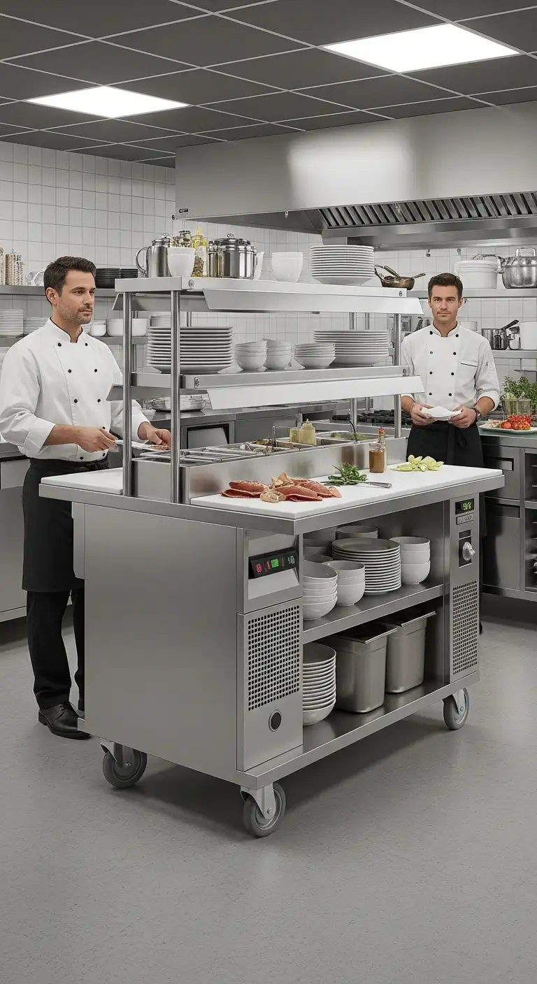 Mobile Prep Tables for Flexible Workspace Management