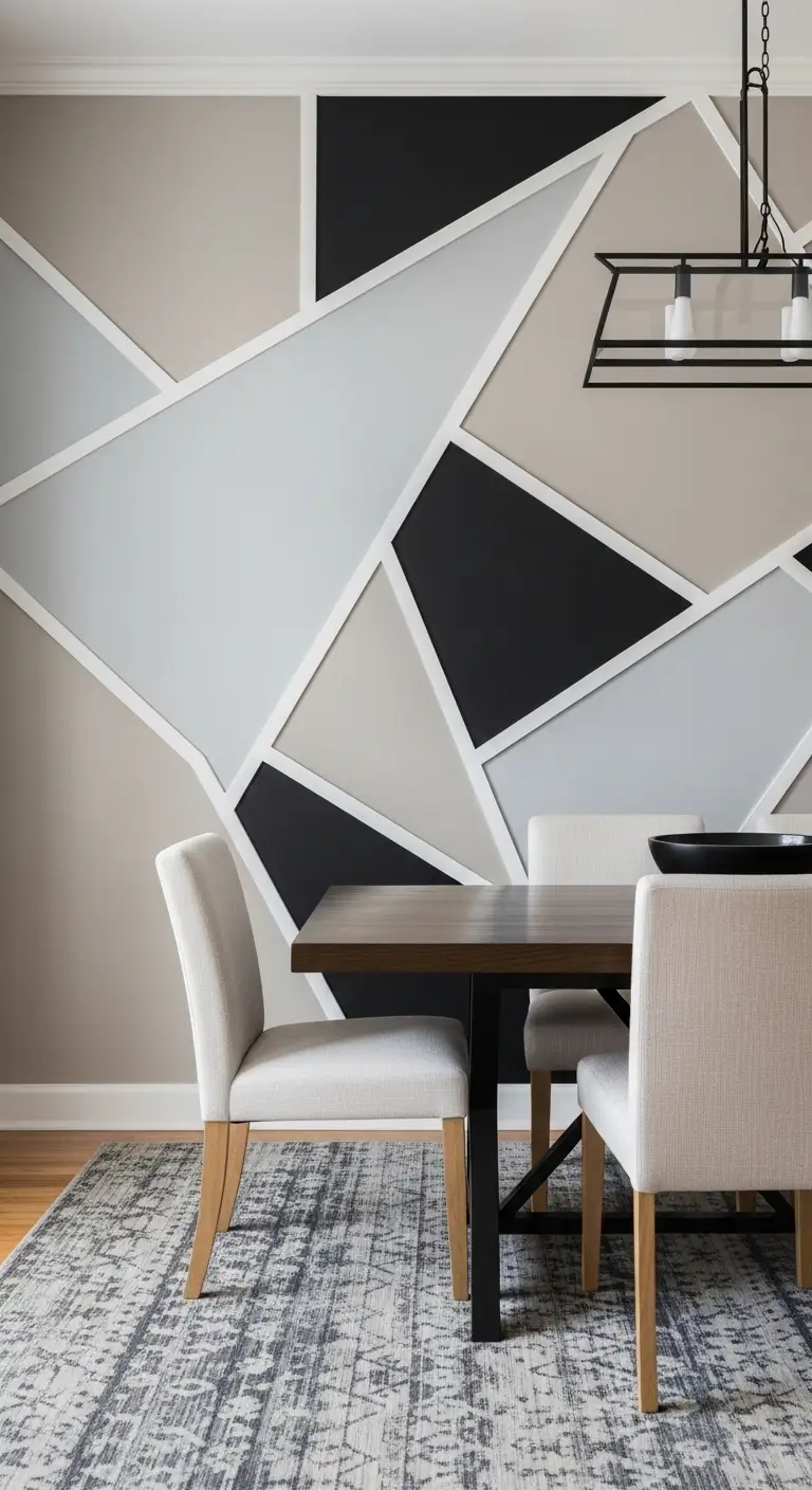 Modern Geometric Wainscoting Dining Room Creative Patterns