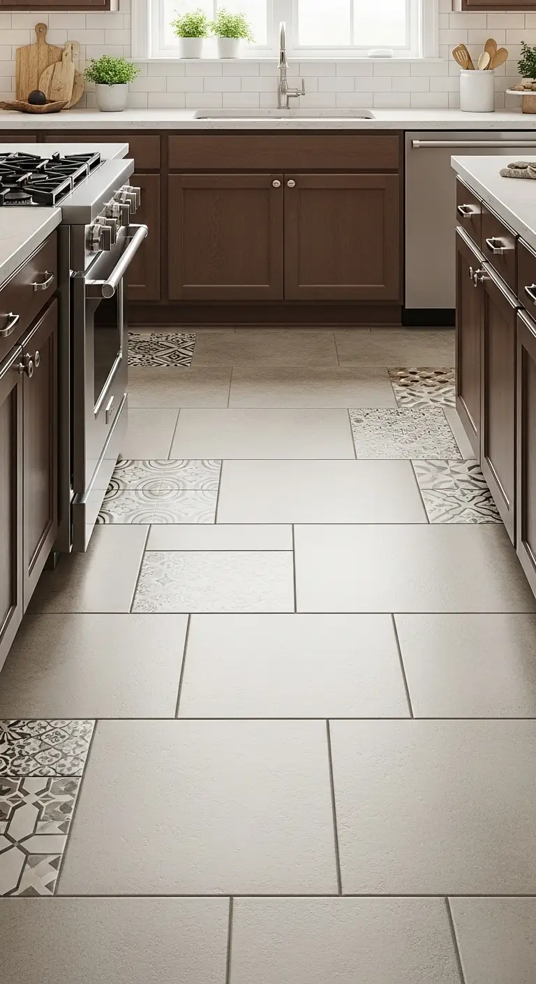 Modern Kitchen Flooring with Ceramic Tile Versatility