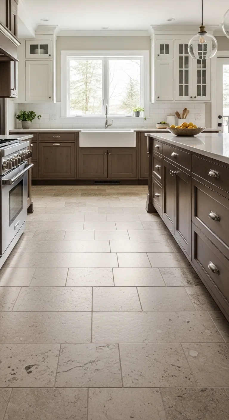 Modern Kitchen Flooring with Hybrid Stone Composite Technology