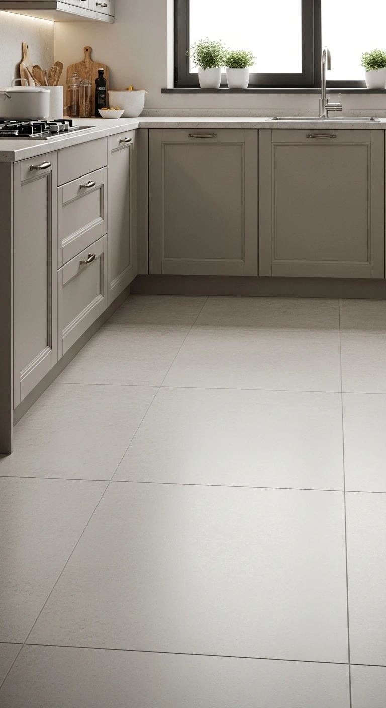 Modern Kitchen Flooring with Matte Finish Tile Simplicity