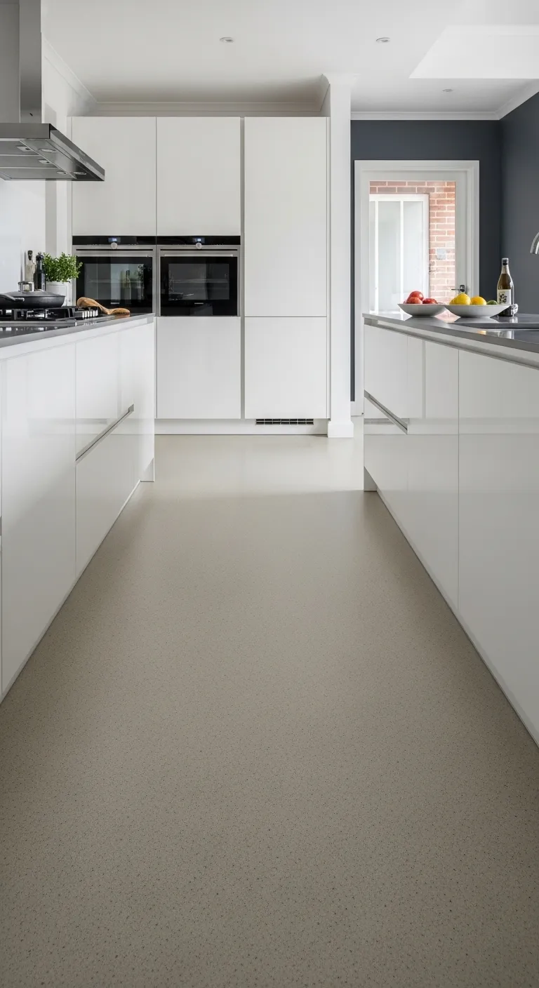 Modern Kitchen Flooring with Resin-Based Seamless Finish