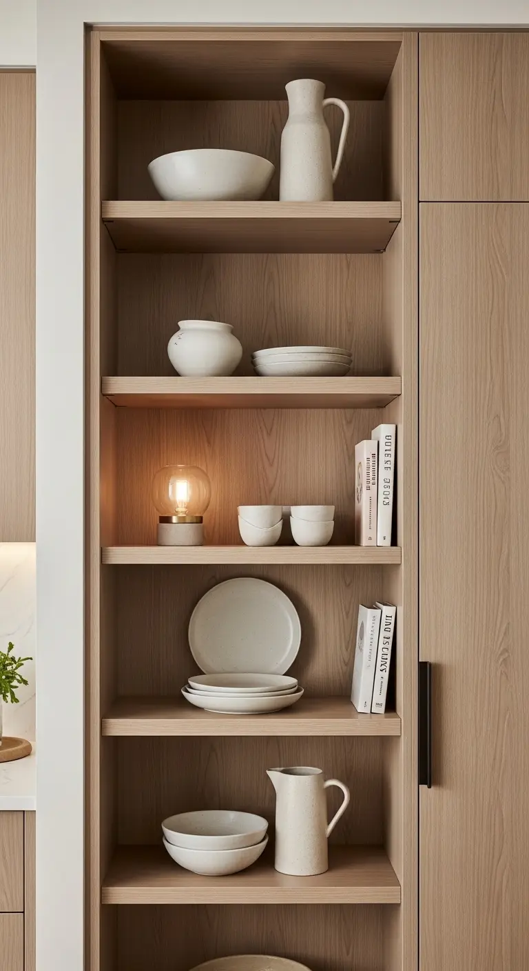 Modern Kitchen with Open Shelving Displays