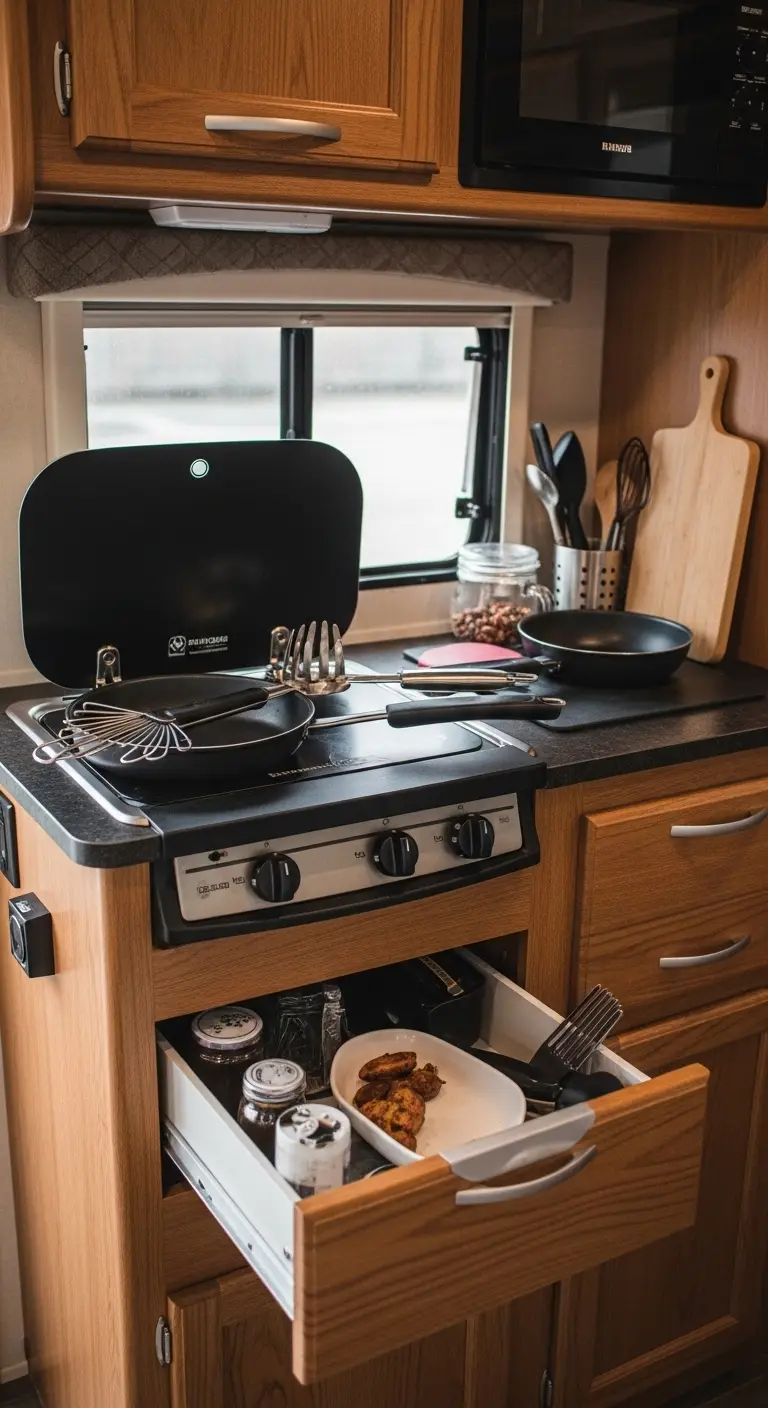 Multi-Purpose Tools for Minimalist Camper Kitchen Organization