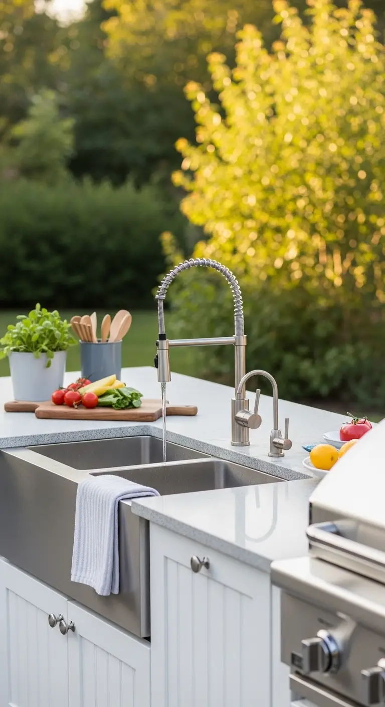 Multi-Station Outdoor Kitchen Sink for Large Gatherings