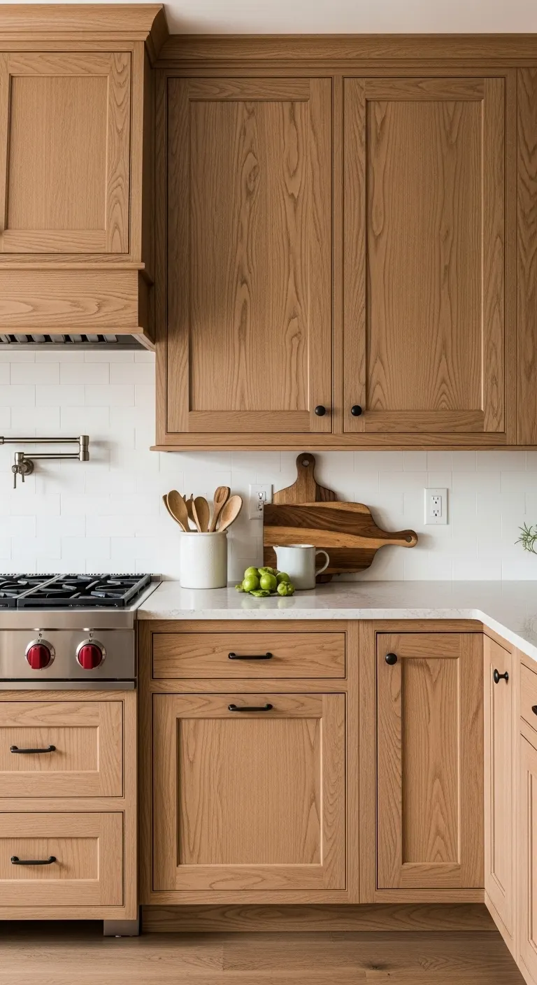 Natural Wood Kitchen Cabinets for Timeless Warmth