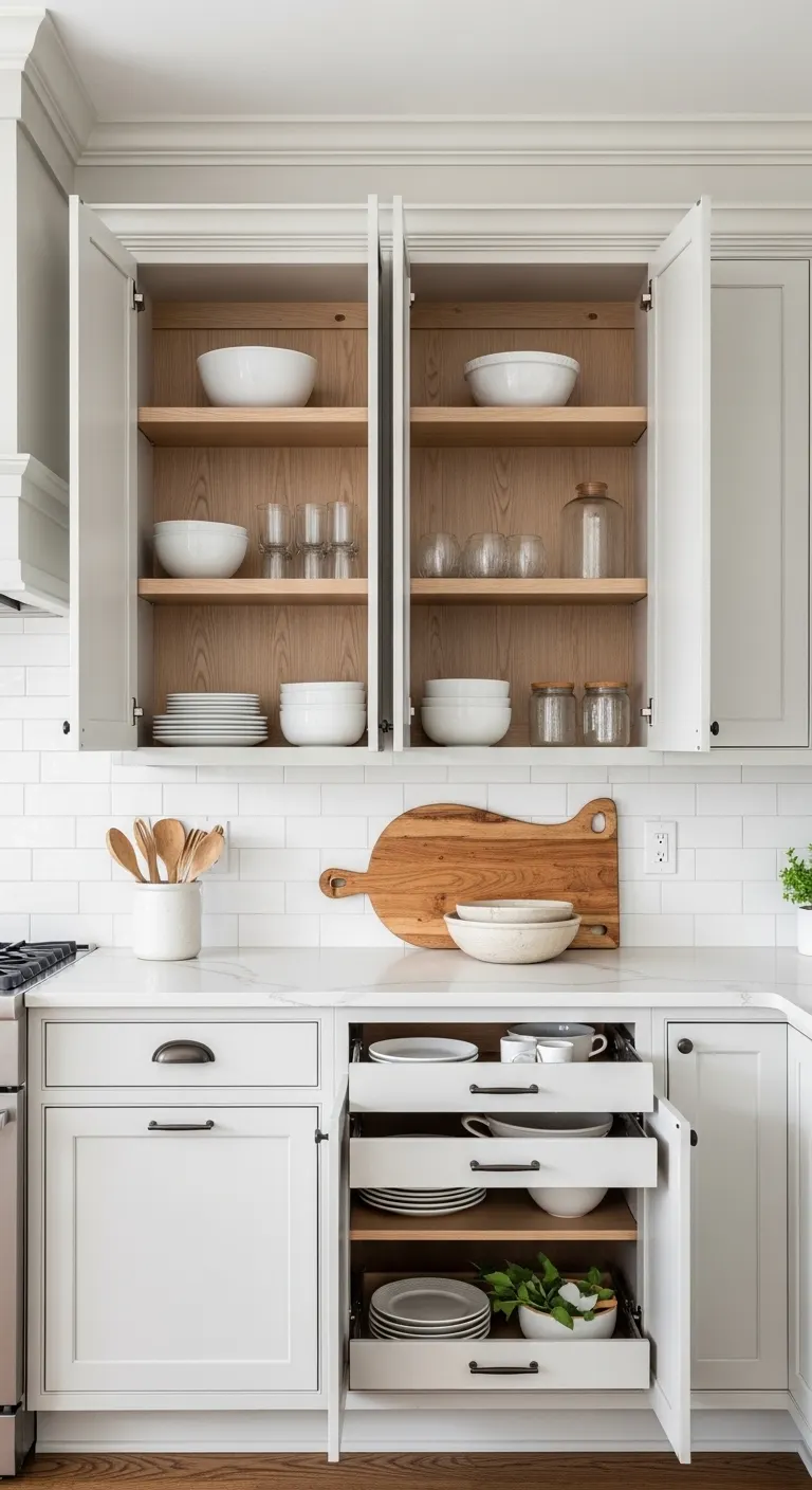 Open Shelf Kitchen Cabinets for a Lighter Look