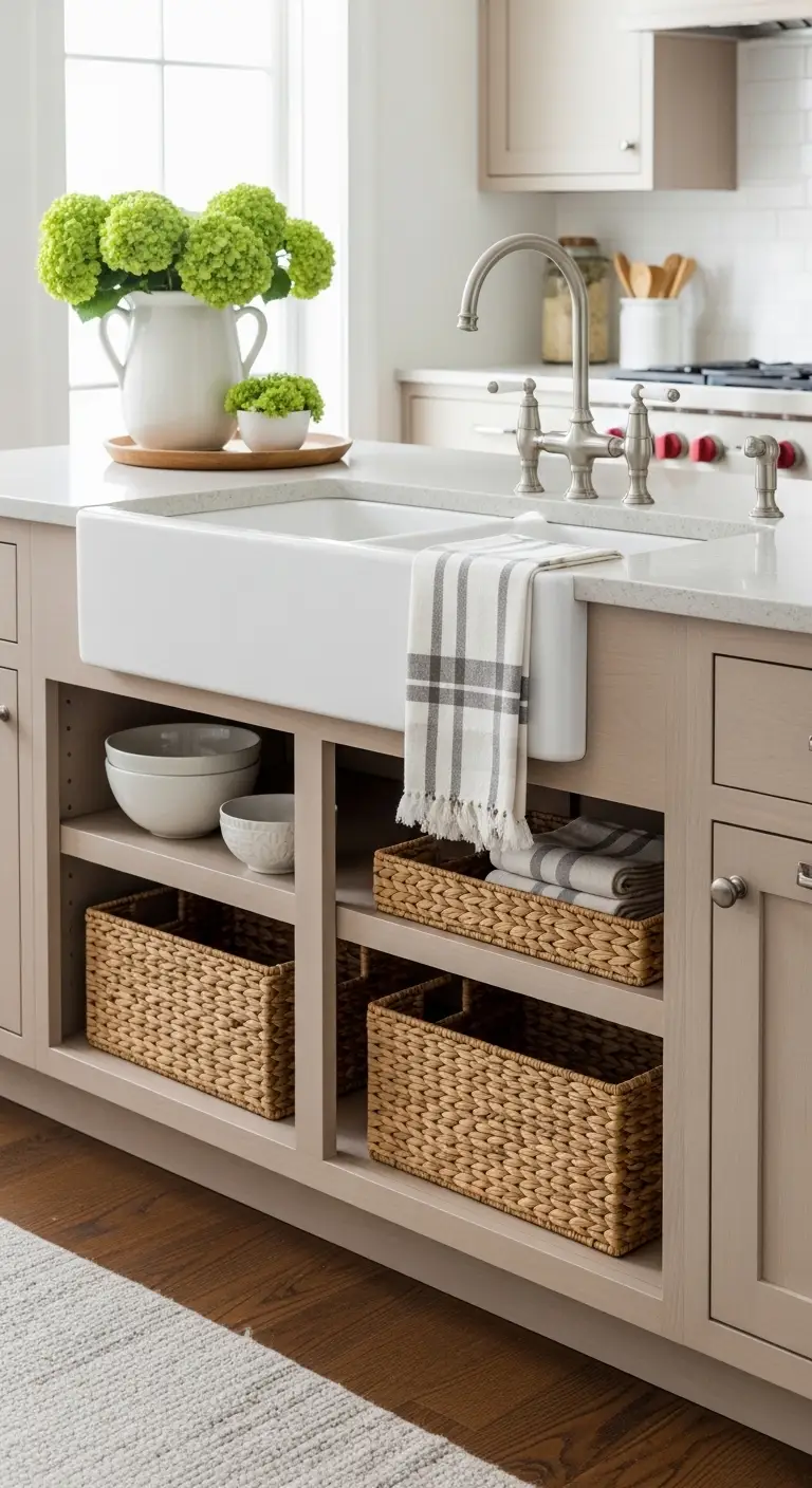 Open Shelf Kitchen Island Ideas with Sink