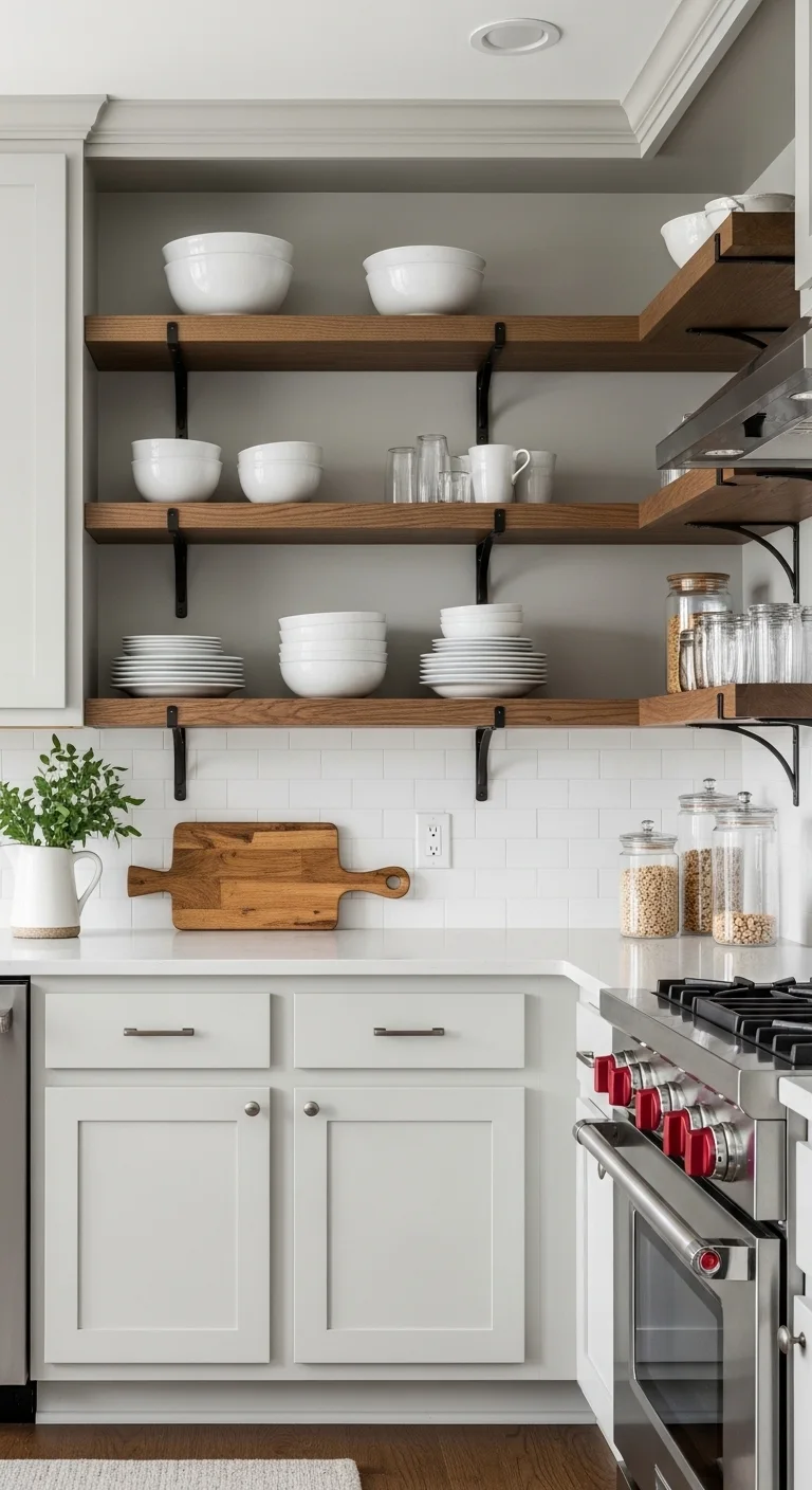 Open Shelf and Cabinet Combination Design