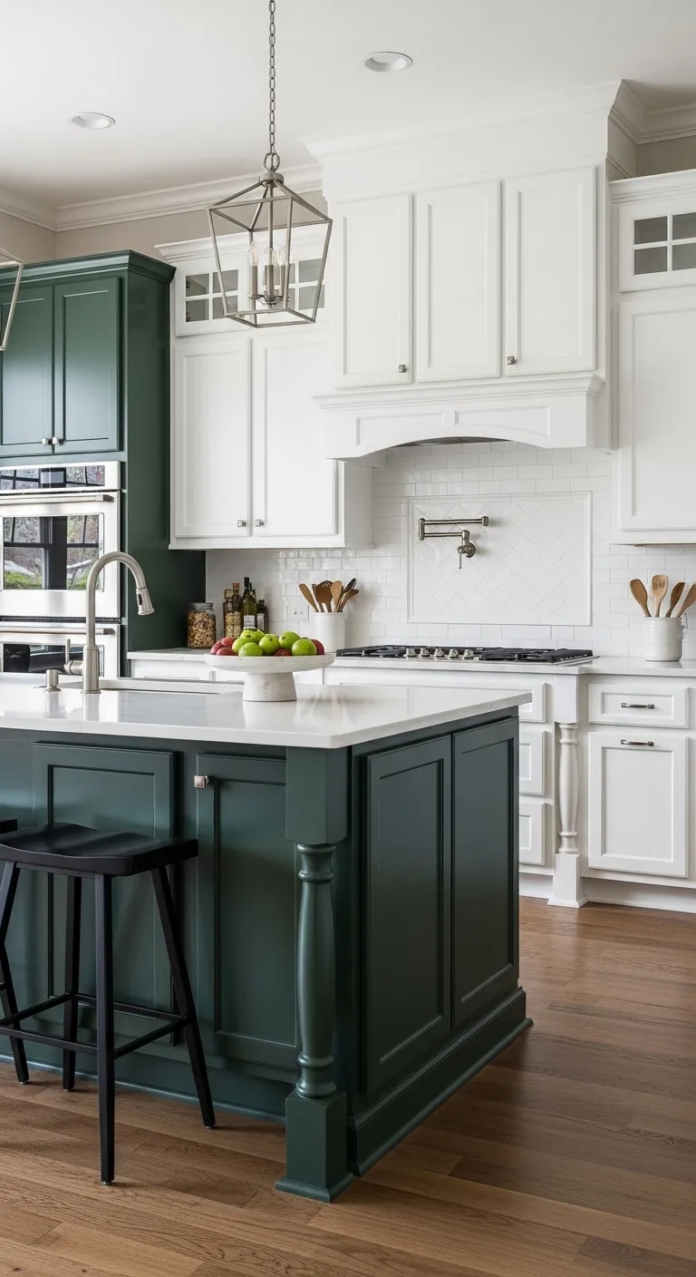 Paint the Island Cabinets a Contrasting Color