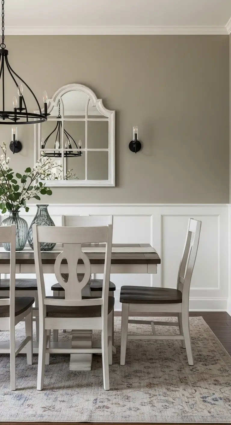 Painted Wainscoting Dining Room Accent Styling Flexibility