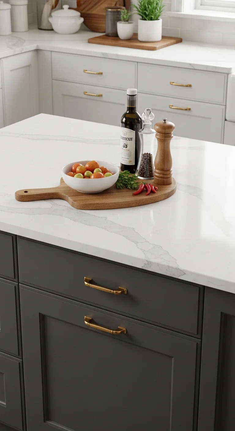Quartz Kitchen Countertop Replacement for Modern Practicality