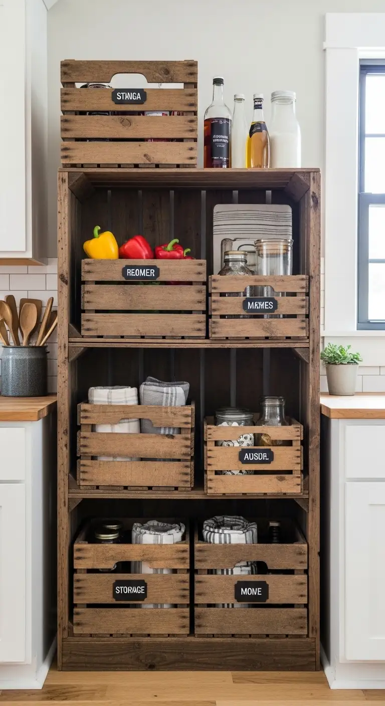 Reclaimed Wood Storage Crates for Rustic Appeal