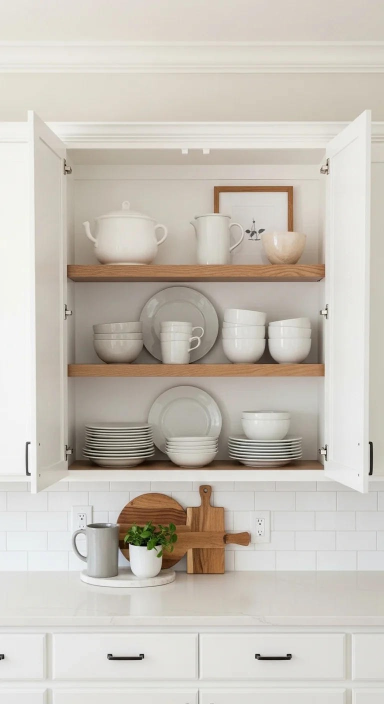 Remove Some Upper Doors for an Open Shelf Cabinets Makeover