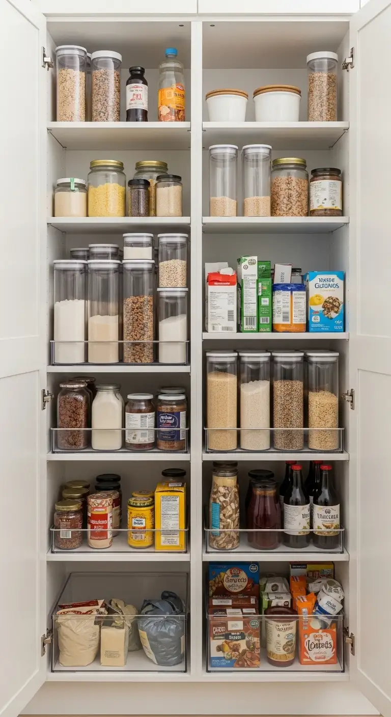 Rotational Storage Method for Maintaining Fresh Pantry Cabinets Organization