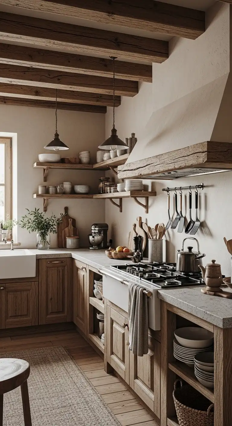 Rustic Kitchen Remodel Design with Natural Elements