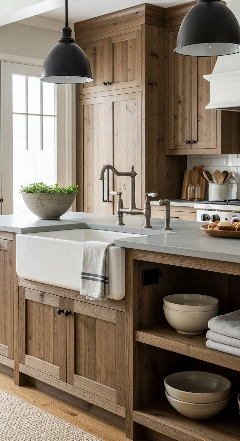 Rustic Wood Kitchen Island Ideas with Sink