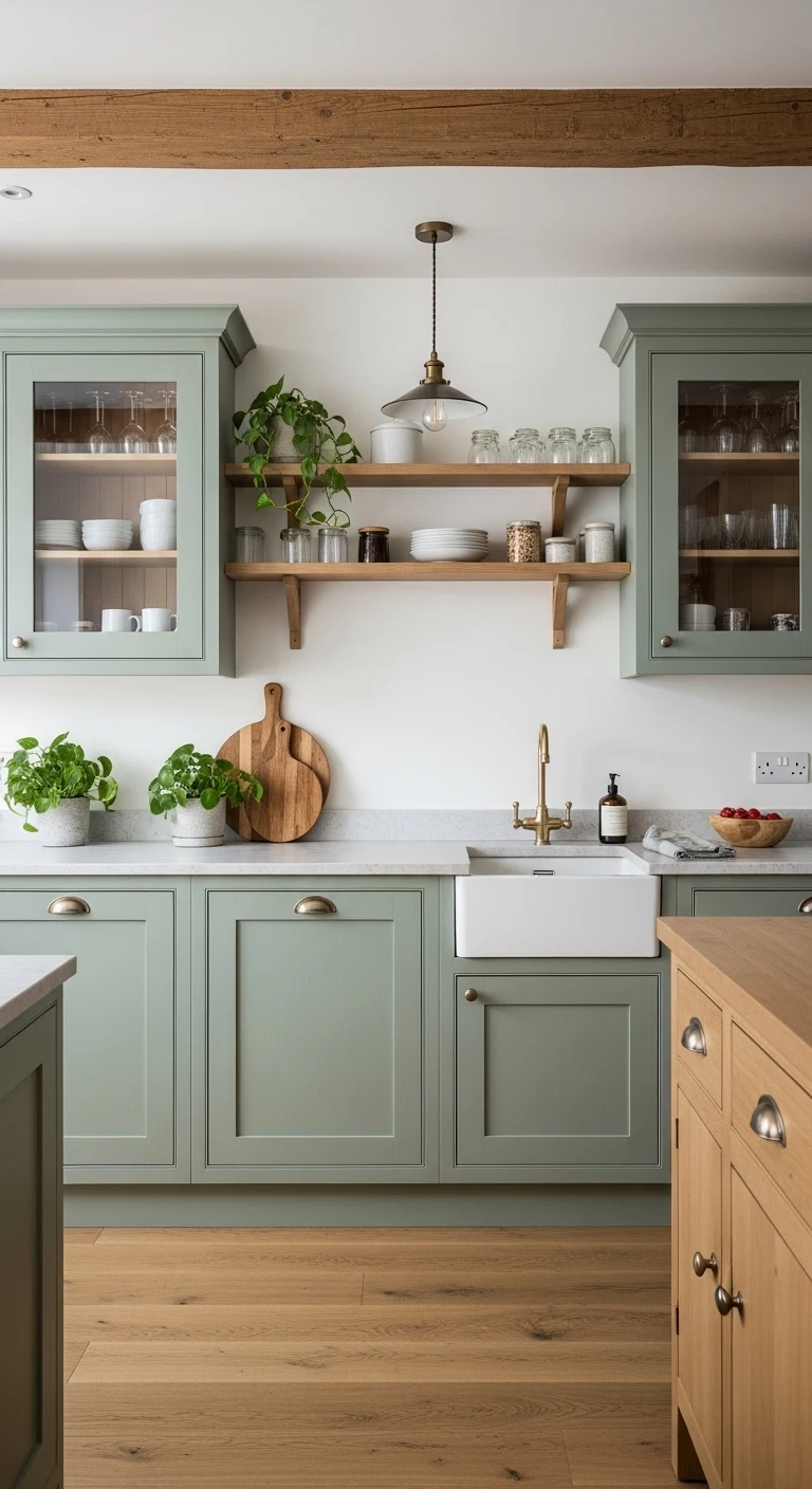 Sage Green Painted Kitchen Cabinets Inspired by Nature