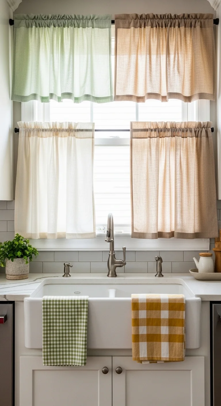 Seasonal Kitchen Curtain Ideas Above Sink for Easy Updates
