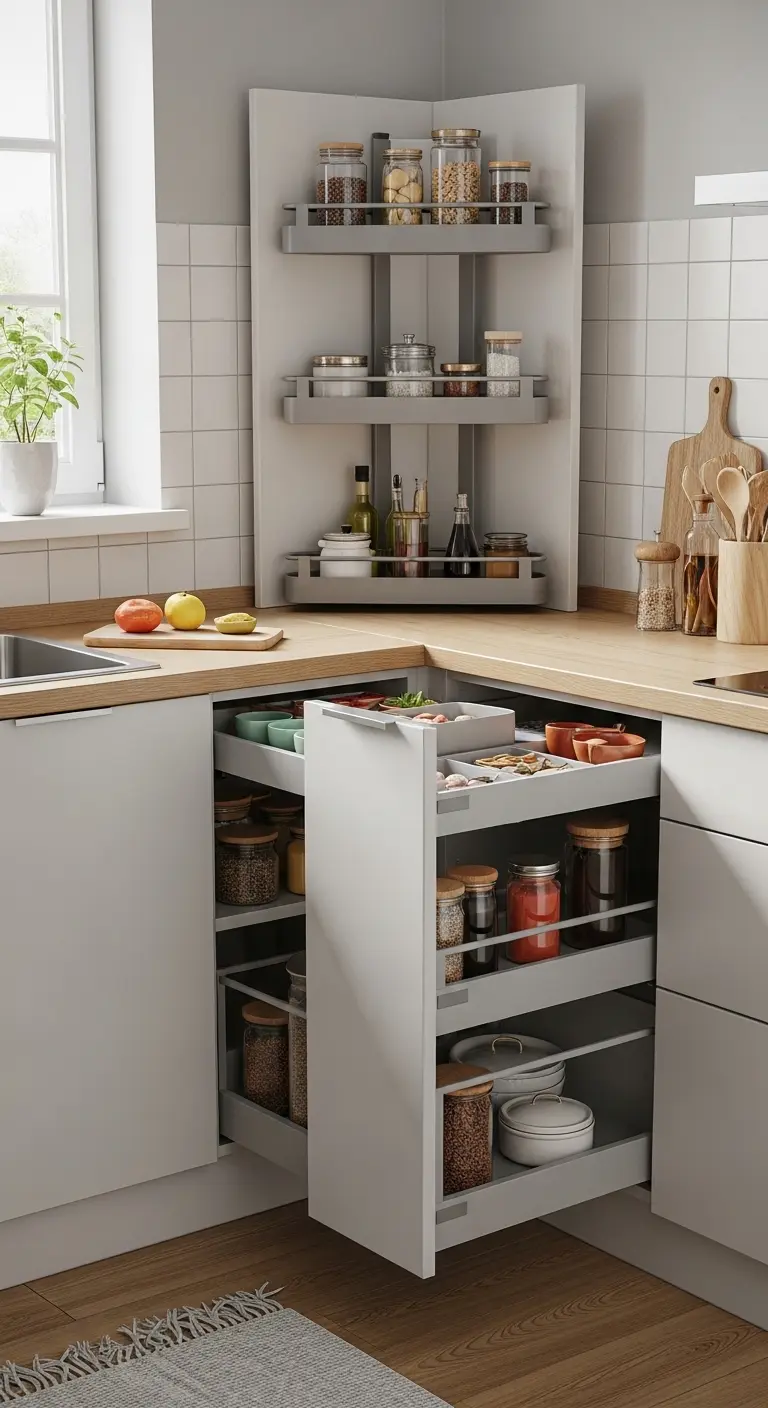 Smart Storage Kitchen Remodel Design with Hidden Compartments