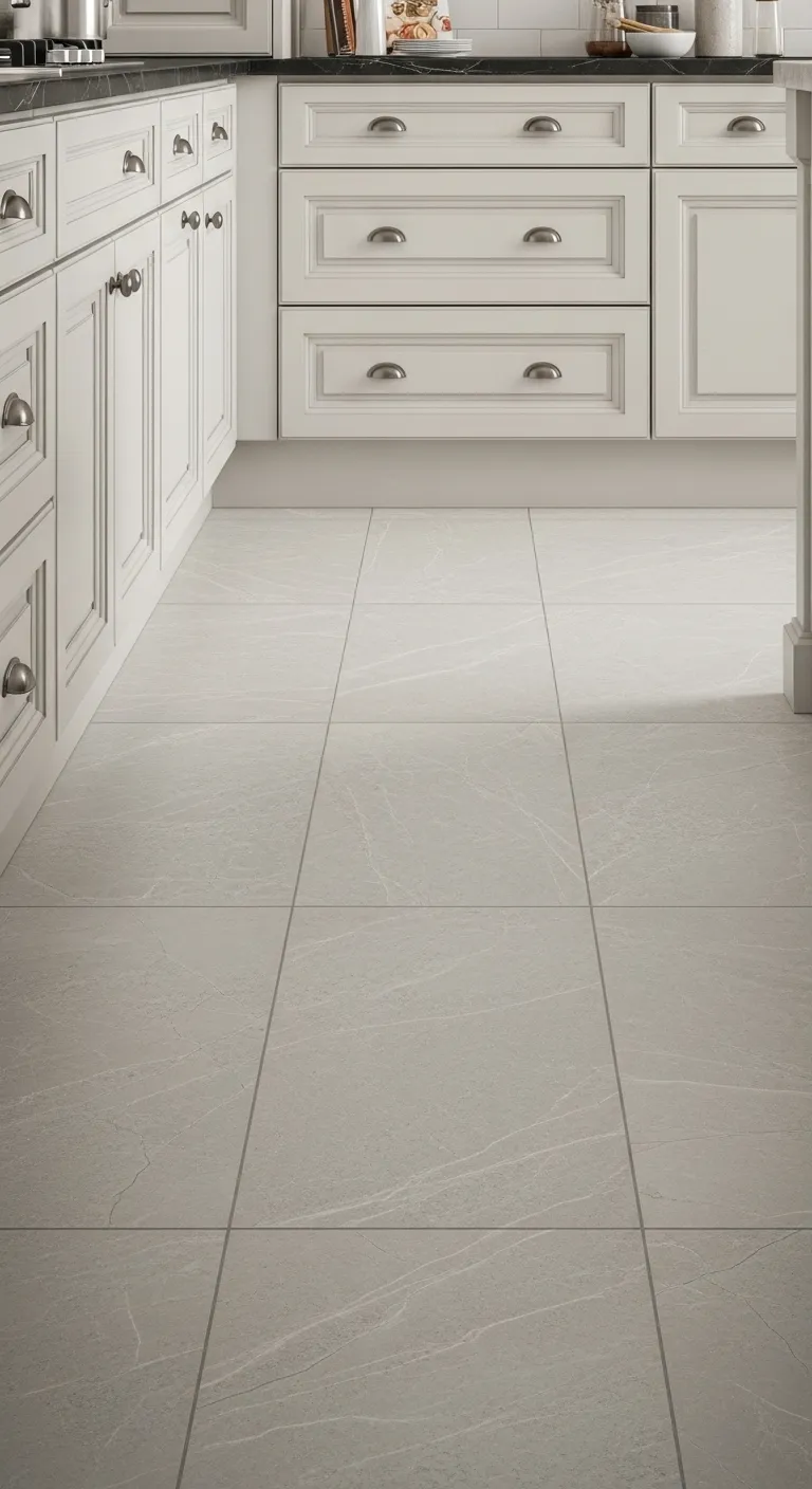 Soft Gray Porcelain Tiles for Timeless Elegance