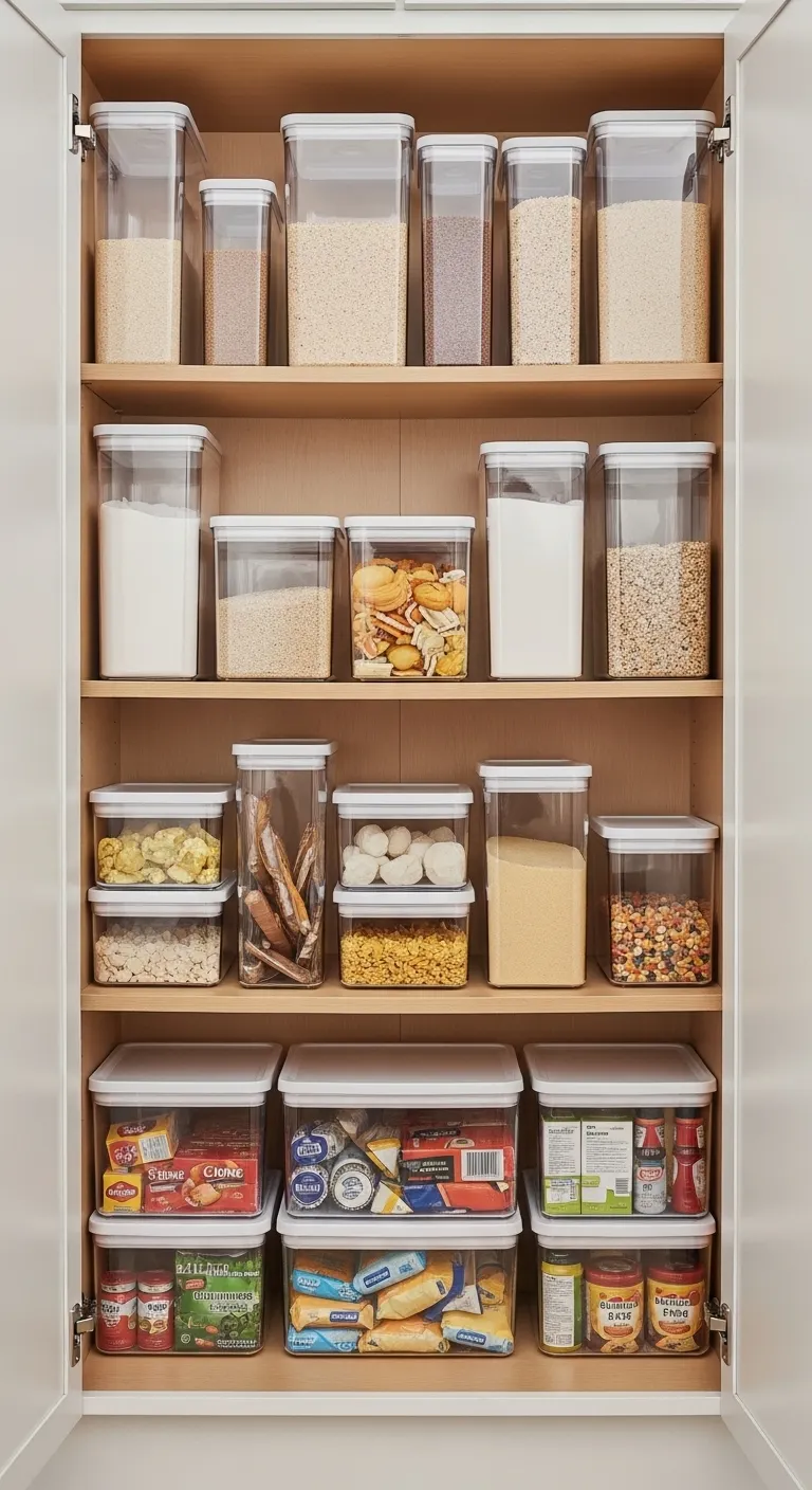 Transparent Storage Containers for Better Pantry Visibility and Control