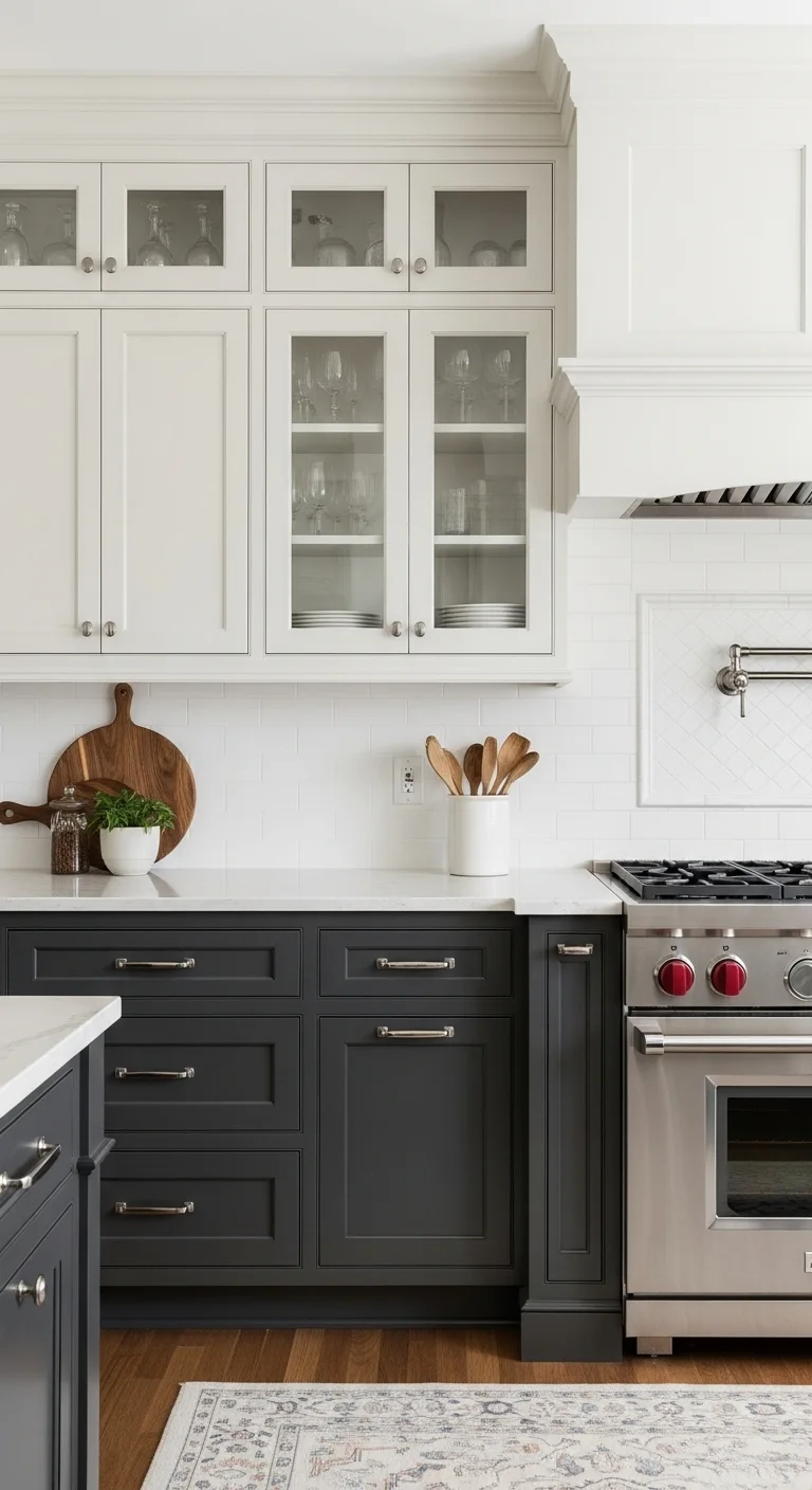 Two-Tone Cabinets for Balanced Contrast